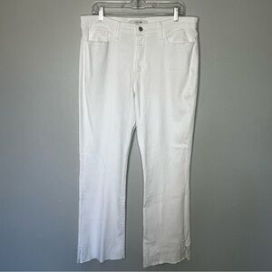 Joes Highrise Bootcut Denim Jeans Women 33 White Raw Slit Hem Pockets Zip NWT*